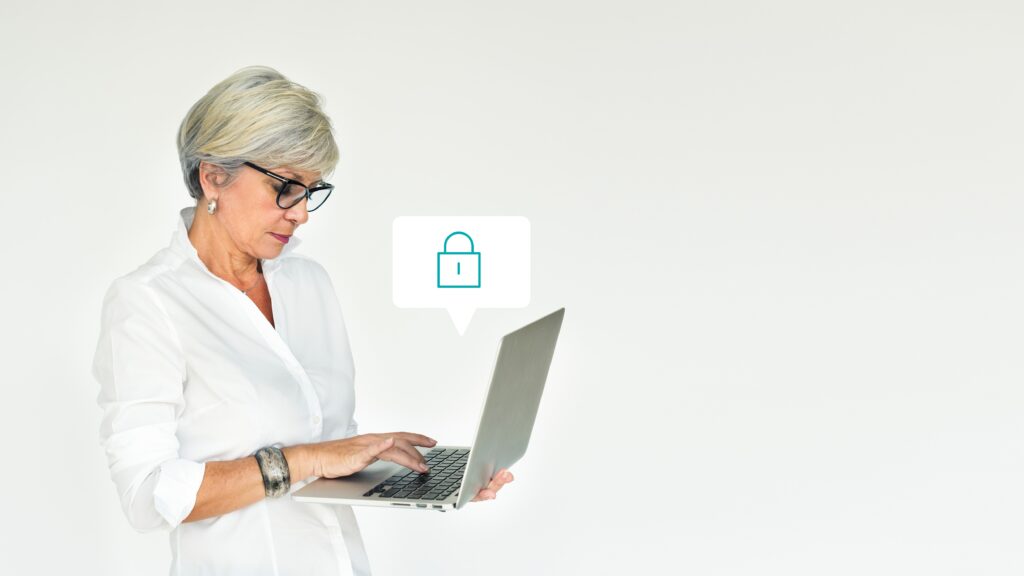 Frau mit Laptop